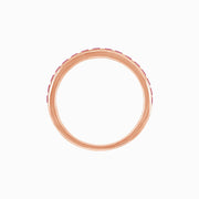 Art Deco Half Eternity Band – French - Cut Spinel in 14K Rose Gold - Shahin Jewelry